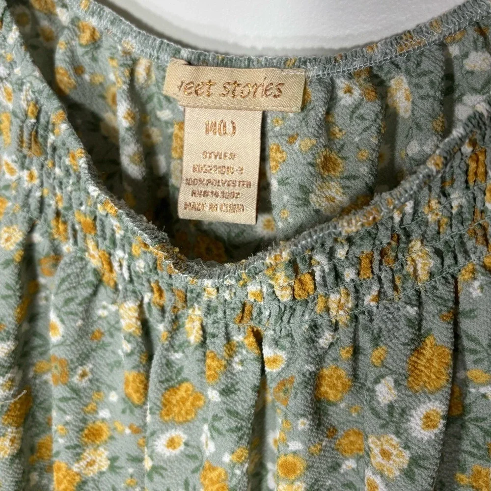 Sweet Stories Kids Girls Floral Print Peasant Top‎ & Pants Set Size 10